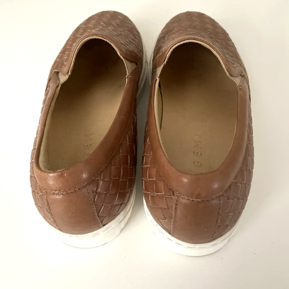 M. Gemi Cherchio Sneaker Saddle Brown Woven Leather Slip On Flat Round Toe 36 - Picture 6 of 12